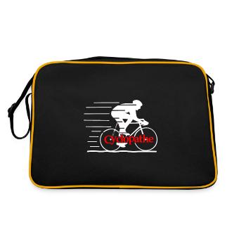 JE SUIS UN CYCLOPATHE ! (vélo, cyclisme) - Sac Retro - noir/or - Dos