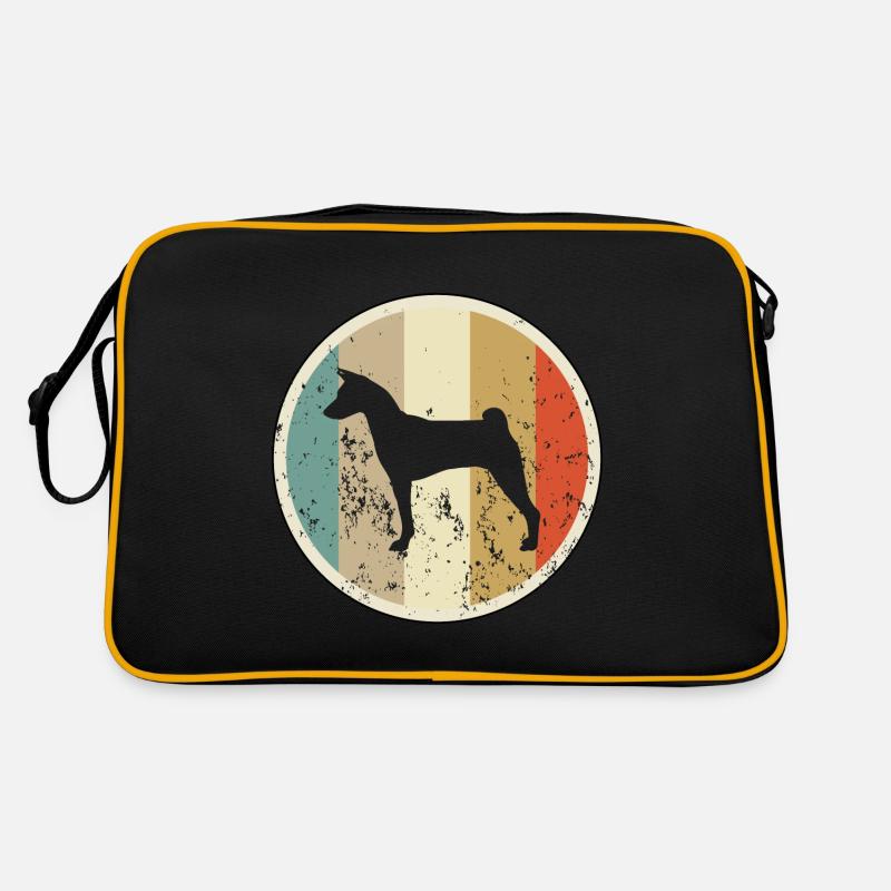 Basenji - Retro Tasche - Schwarz/Gold