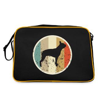 Boston Terrier - Retro Tasche - Schwarz/Gold - Hinten
