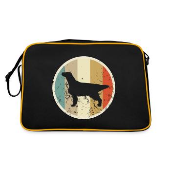 Flat Coated Retriever - Retro Tasche - Schwarz/Gold - Hinten