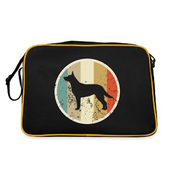Australischer Australian Kelpie - Retro Tasche - Schwarz/Gold - Hinten