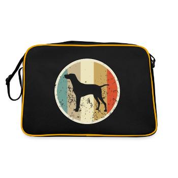 Magyar Vizsla Kurzhaariger Ungarischer Vorstehhund - Retro Tasche - Schwarz/Gold - Hinten