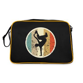 Breakdance Breakdancing Breakdancer - Retro Tasche - Schwarz/Gold - Hinten