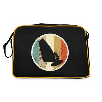 Windsurfen Windsurfer - Retro Tasche - Schwarz/Gold - Hinten
