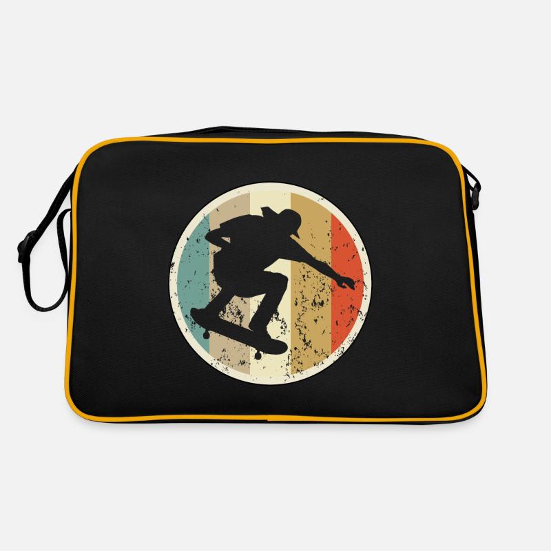 Skateboarding Skateboarder Skateboard - Retro Tasche - Schwarz/Gold