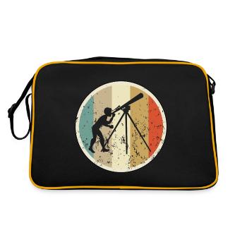 Astronom Teleskop Astronomie - Retro Tasche - Schwarz/Gold - Hinten
