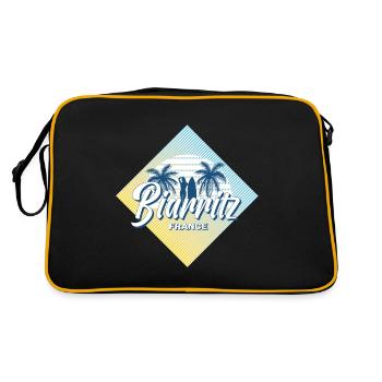 Biarritz France Rétro Été Surf Design - Sac Retro - noir/or - Dos