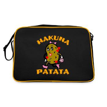 Cute Cute Potato Potatoes Potato Potato - Retro Bag - black/gold - Back