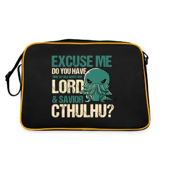 Lord & Savior Cthulhu Kawaii Religion Parody - Retro Bag - black/gold - Back