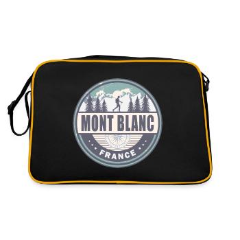 Mont Blanc France Français Alpes Vintage Randonnée - Sac Retro - noir/or - Dos