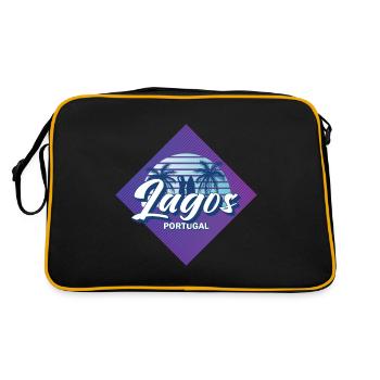 Lagos Algarve Portugal Retro 80s Summer Surf Desig - Sac Retro - noir/or - Dos