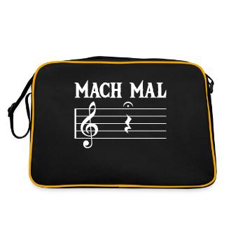 Mach Mal Pause, Kapellmeister Musiker Blasmusik - Retro Tasche - Schwarz/Gold - Hinten