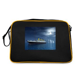 Historisches Passagierschiff Titanic und Eisberg - Retro Tasche - Schwarz/Gold - Hinten