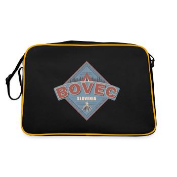 Bovec Slowenien Vintage Camping Design - Retro Tasche - Schwarz/Gold - Hinten