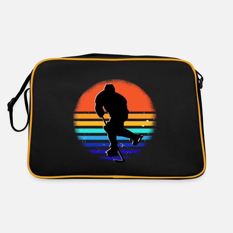Ice - Hockey - Player - Retro Tasche - Schwarz/Gold