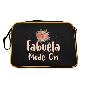 Fabuela Mode On Pun für eine spanische Oma Abuela - Retro Tasche - Schwarz/Gold - Hinten
