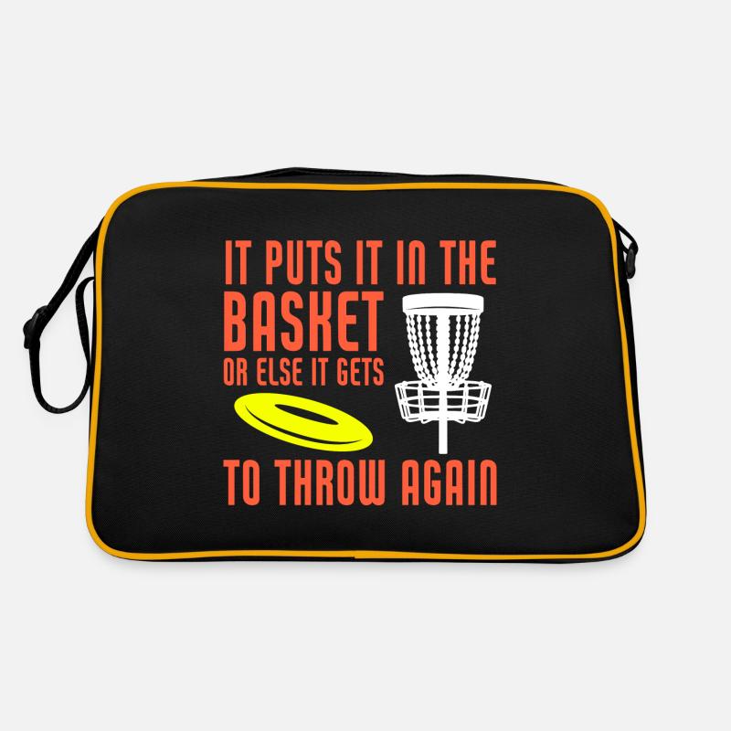 Il le met dans le panier Disc Golf Funny Disc Sac Retro