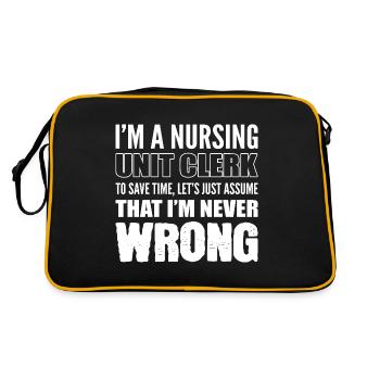 Ich bin nie falsch Staatlich geprüfte Krankenschwe - Retro Tasche - Schwarz/Gold - Hinten