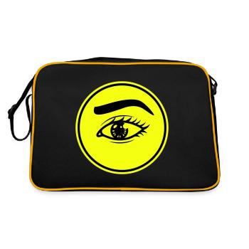 Augen symbol - Retro Tasche - Schwarz/Gold - Hinten