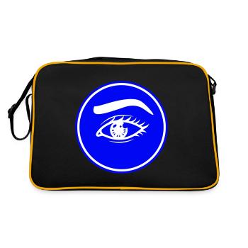 Augen symbol - Retro Tasche - Schwarz/Gold - Hinten
