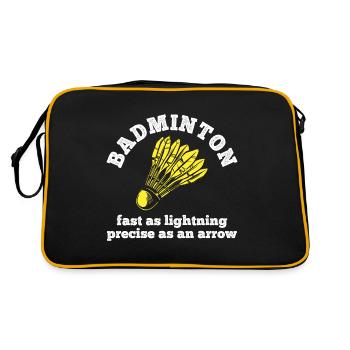 Badminton - Retro Tasche - Schwarz/Gold - Hinten
