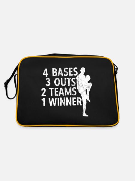 Baseball - Retro Tasche - Schwarz/Gold - Hinten