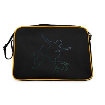 Damen Parkour Free Runner Free Running Parcours - Retro Tasche - Schwarz/Gold - Hinten