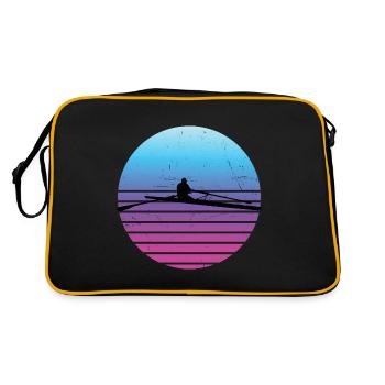 Rowing Rudern Damen Ruderer Herren - Retro Tasche - Schwarz/Gold - Hinten