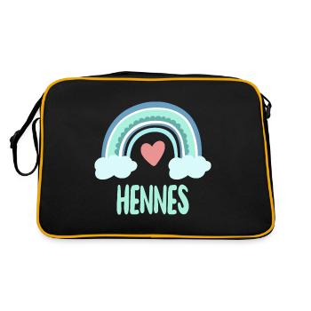 Henne's Name Rainbow Baby - Retro Bag - black/gold - Back