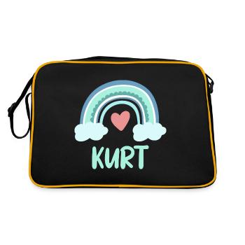 Kurt Name Rainbow Baby - Retro Bag - black/gold - Back