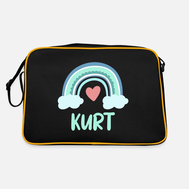 Kurt Name Regenbogen Baby Retro Tasche