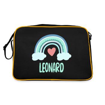 Leonard Name Rainbow Baby - Retro Bag - black/gold - Back