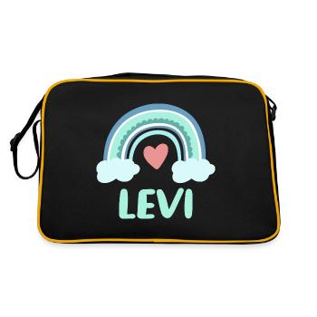 Levi Name Rainbow Baby - Retro Bag - black/gold - Back