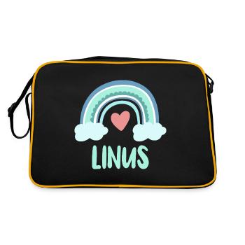 Linus Name Rainbow Baby - Retro Bag - black/gold - Back