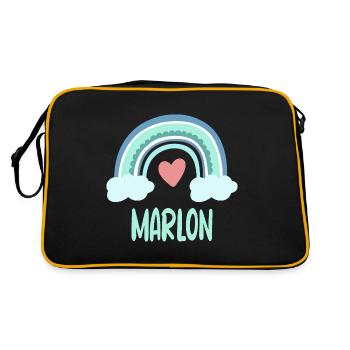 Marlon Name Rainbow Baby - Retro Bag - black/gold - Back