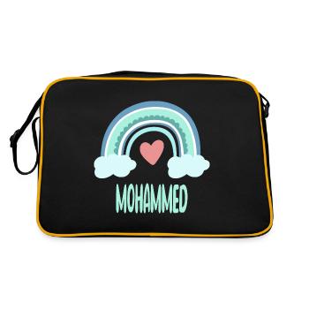Mohammed Name Rainbow Baby - Retro Bag - black/gold - Back