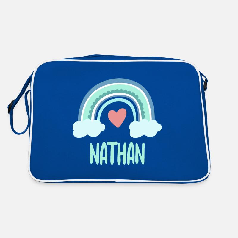 Nathan Name Rainbow Baby Retro Bag