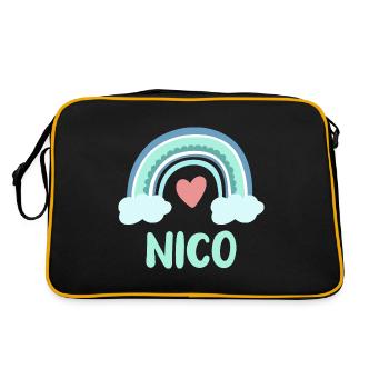 Nico Name Rainbow Baby - Retro Bag - black/gold - Back