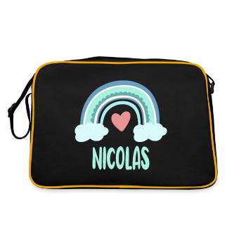 Nicolas Name Rainbow Baby - Retro Bag - black/gold - Back