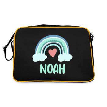 Noah Name Rainbow Baby - Retro Bag - black/gold - Back