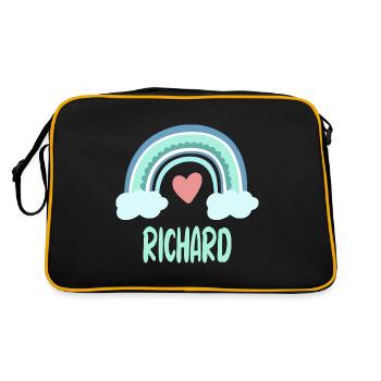 Richard Name Rainbow Baby - Retro Bag - black/gold - Back