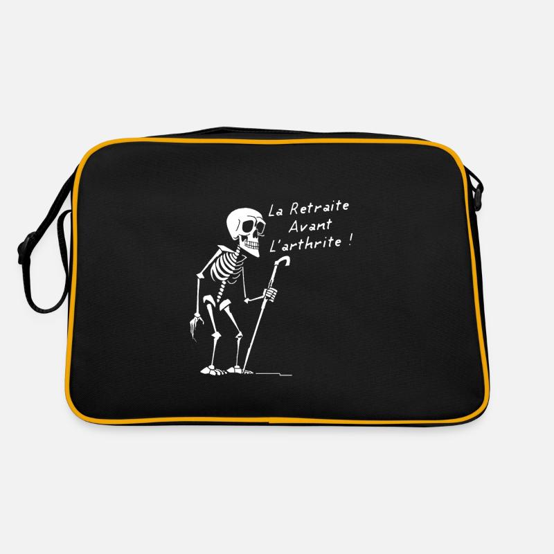 LA RETRAITE AVANT L'ARTHRITE ! (blanc) - Sac Retro - noir/or