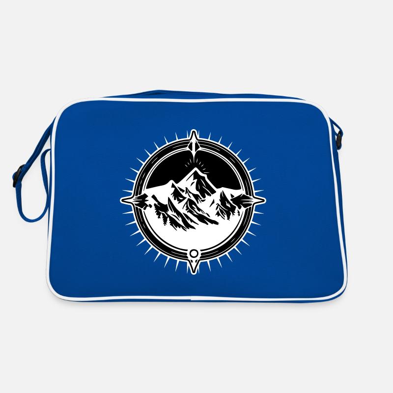 Symbole de voyage Compass Mountains Sac Retro