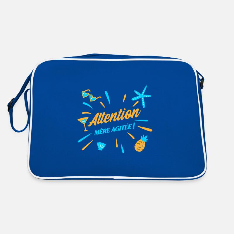 ATTENTION, MÈRE AGITÉE ! (maman, plage) Sac Retro