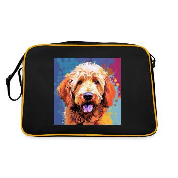 Golden Doodle Pop Art - Retro Tasche - Schwarz/Gold - Hinten