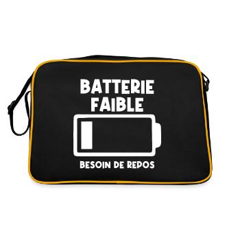 Batterie faible - Sac Retro - noir/or - Dos