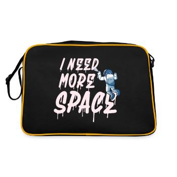 I need more Space - Astronaut Graffiti - Retro Tasche - Schwarz/Gold - Hinten