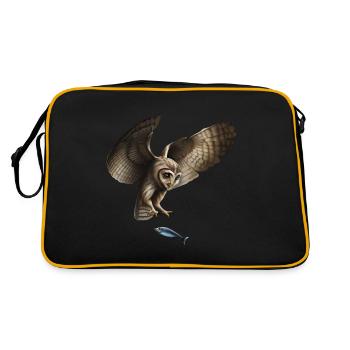 The fish-catching owl - Retro Bag - black/gold - Back