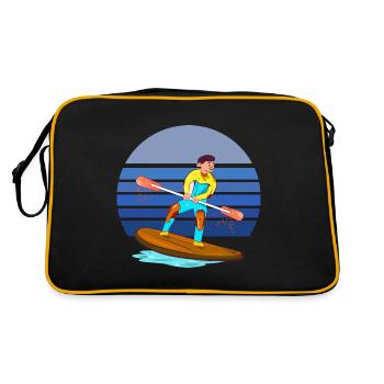Paddleboarding Blue Retro - Retro Bag - black/gold - Back