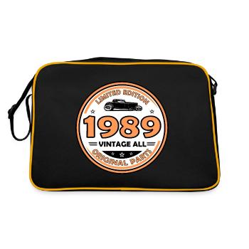 Jahrgang 1989 svg - Retro Tasche - Schwarz/Gold - Hinten
